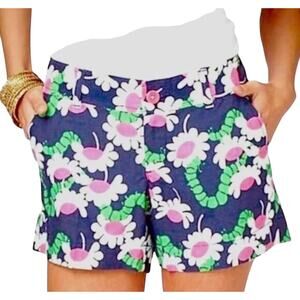 Lilly Pulitzer Blue Green Pink Yum Yum Caterpillar Shorts Size 6